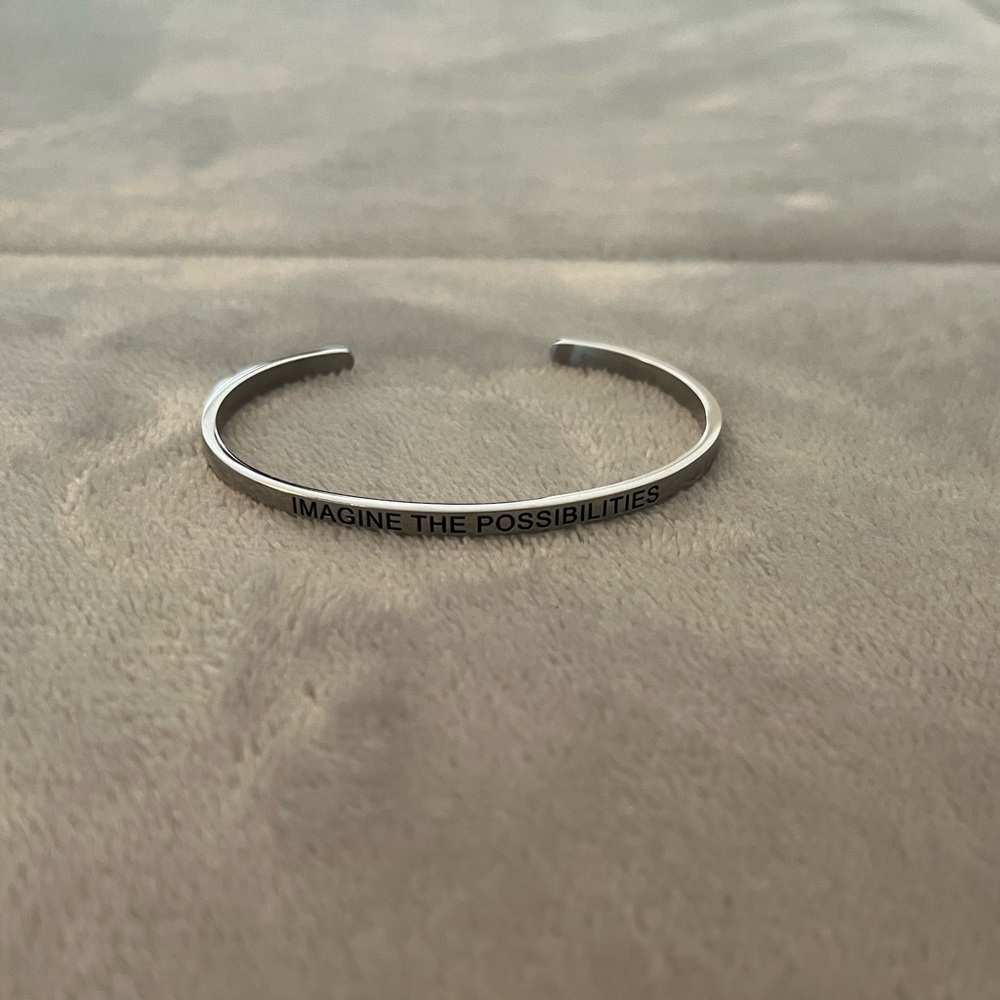 Silver Bangle Mantra Band